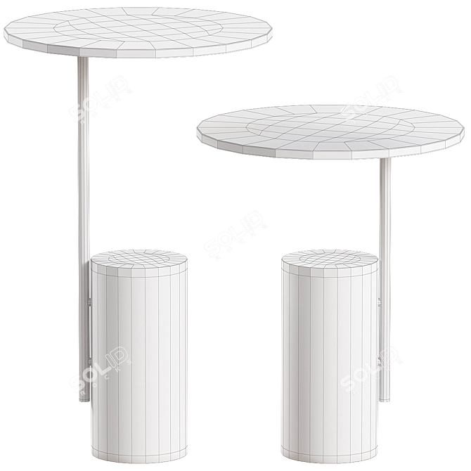 Minimalistic Carrara Marble Coffee Table 3D model image 2