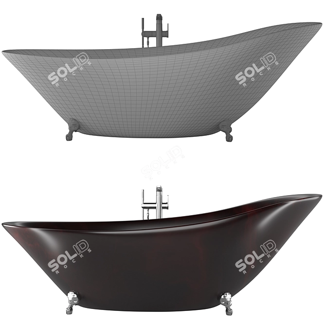 Luxury Ferrano Italian Marble Bathtub 3D model image 3