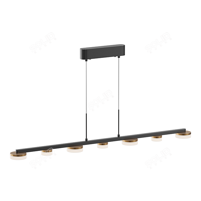 Lampatron LIDVEIG LONG 7: Elegant Brass LED Ceiling Light 3D model image 2