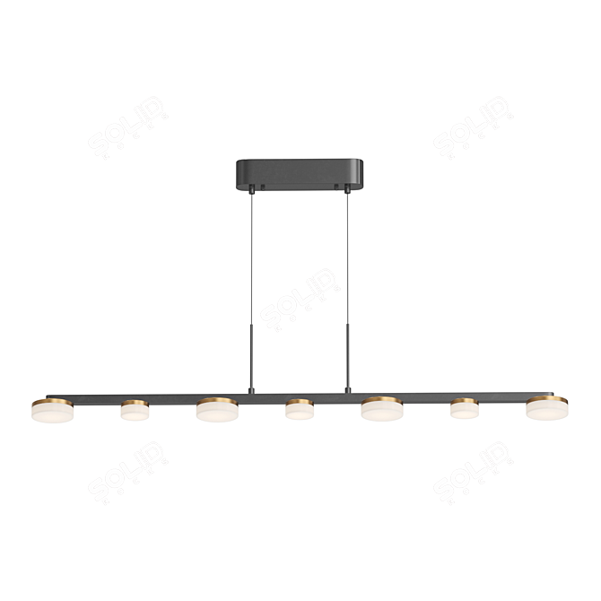 Lampatron LIDVEIG LONG 7: Elegant Brass LED Ceiling Light 3D model image 3