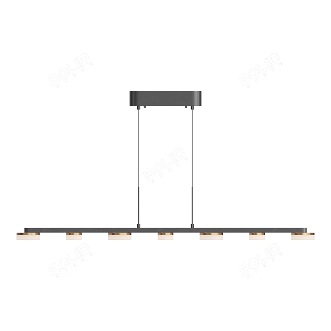 Lampatron LIDVEIG LONG 7: Elegant Brass LED Ceiling Light 3D model image 4