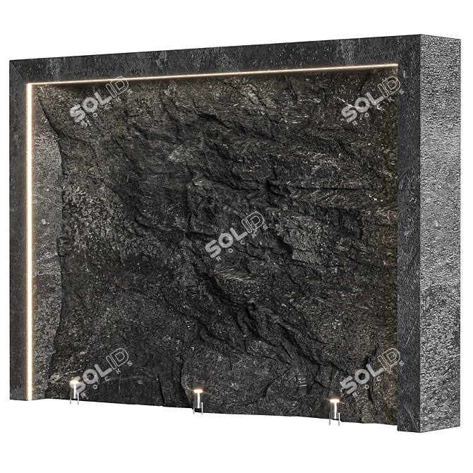Elegant Gray Stone Wall 3D model image 2