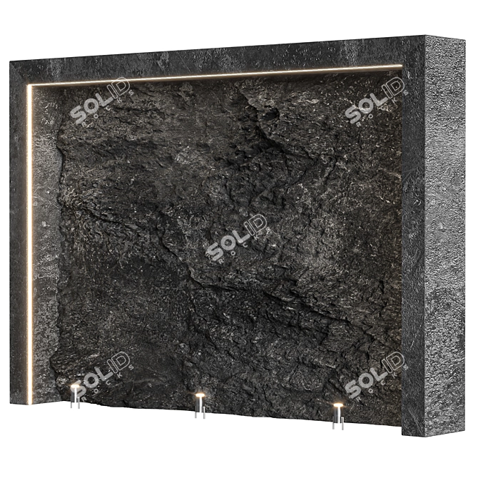 Elegant Gray Stone Wall 3D model image 4