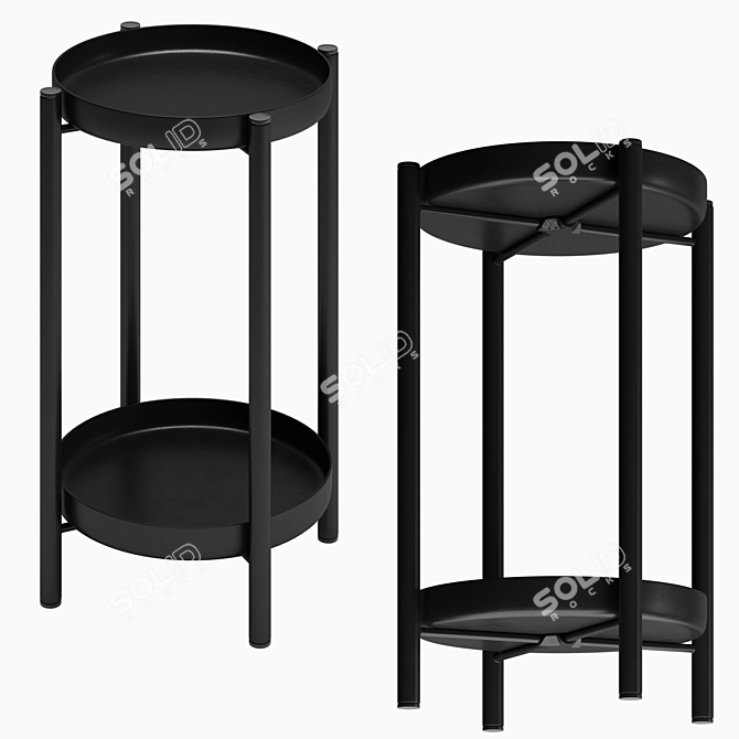 IKEA Olivblad Pedestal - Indoor/Outdoor Flower Stand - Black 3D model image 2