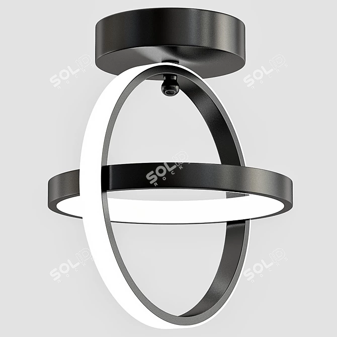 Modern LED Metal Ring Ceiling Light 3D model image 1