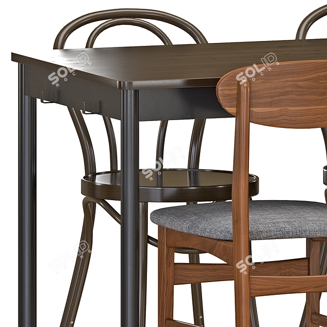 Sleek IKEA TOMMARYD Table & GUNLEIF Chairs 3D model image 4