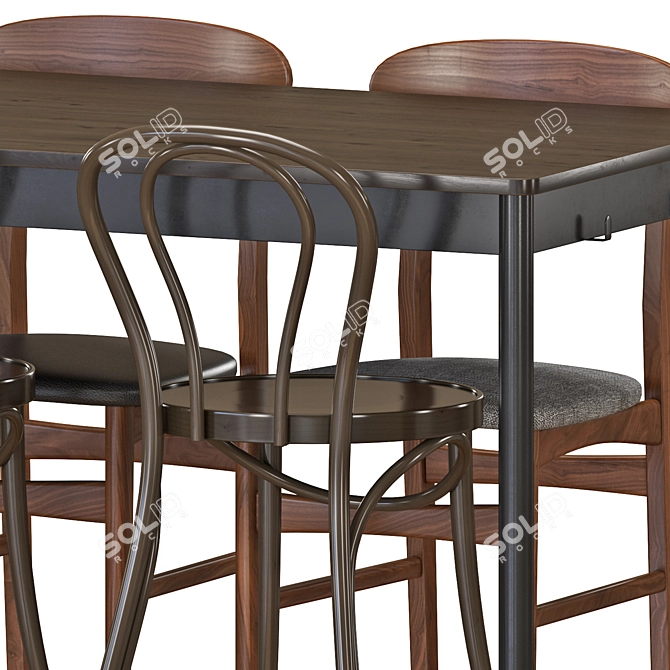 Sleek IKEA TOMMARYD Table & GUNLEIF Chairs 3D model image 5