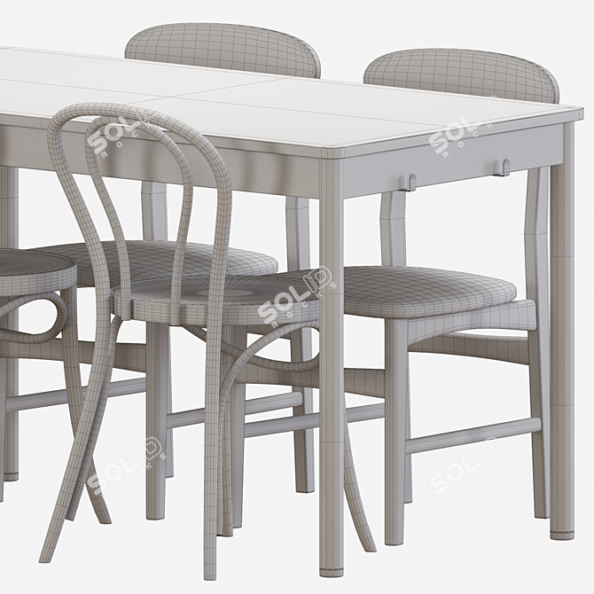 Sleek IKEA TOMMARYD Table & GUNLEIF Chairs 3D model image 7