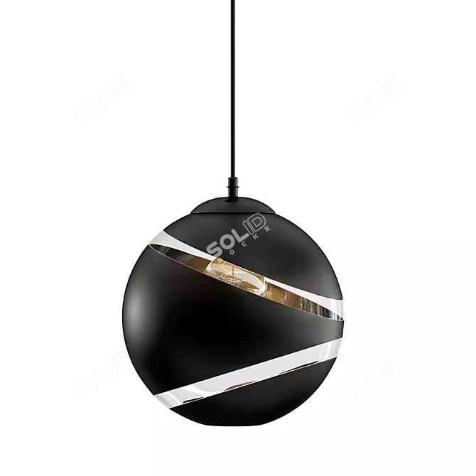 Elegant Boule Decoupee Pendant 3D model image 1