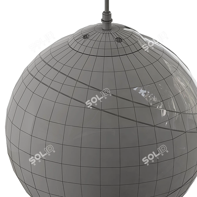 Elegant Boule Decoupee Pendant 3D model image 2