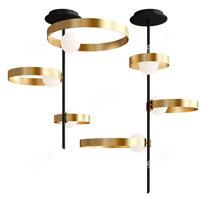 Breathtaking Metal Pendant Lamp 3D model image 1