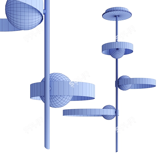 Breathtaking Metal Pendant Lamp 3D model image 3