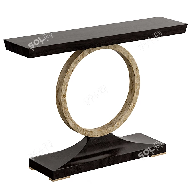 Elegant Circle Console Table 3D model image 1