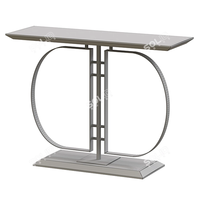 Modern Wood Top Console Table with Storage 3D model image 3