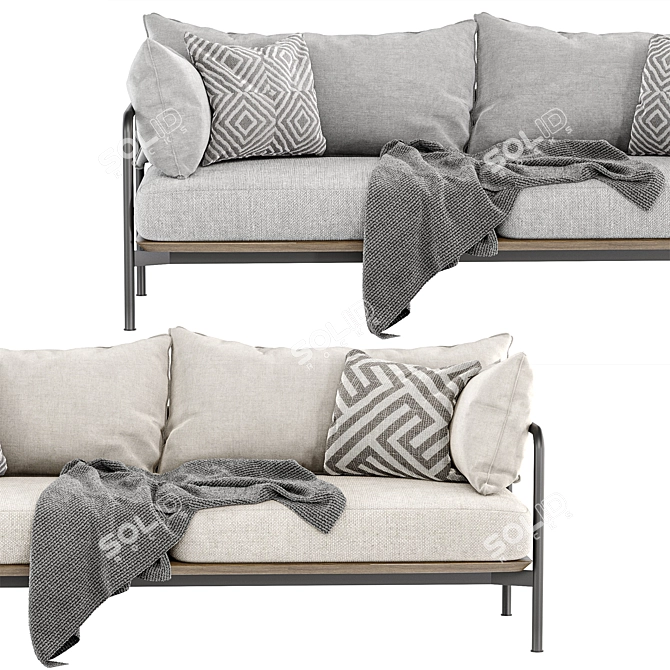 Modern Comfort: CRAWFORD 2 Seater 3D model image 2