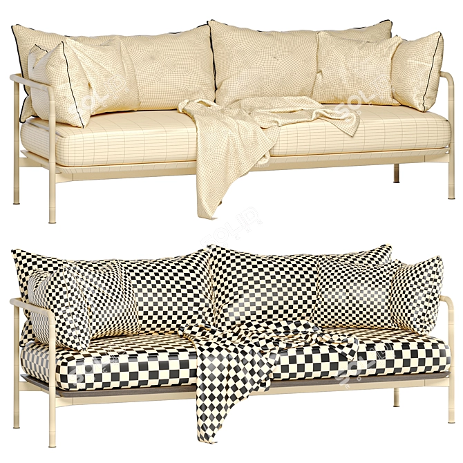 Modern Comfort: CRAWFORD 2 Seater 3D model image 4