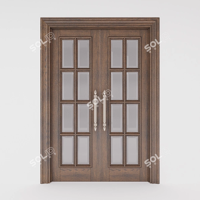 Title: Custom Classic Swing Doors 3D model image 1