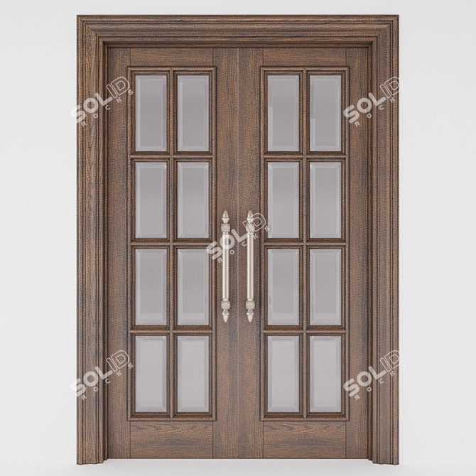 Title: Custom Classic Swing Doors 3D model image 3