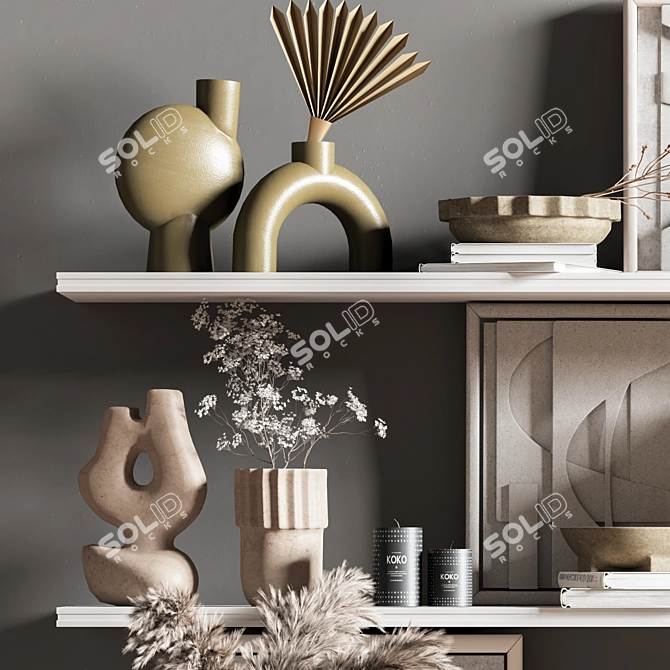 Modern Decorative Shelf Set 3D model image 5