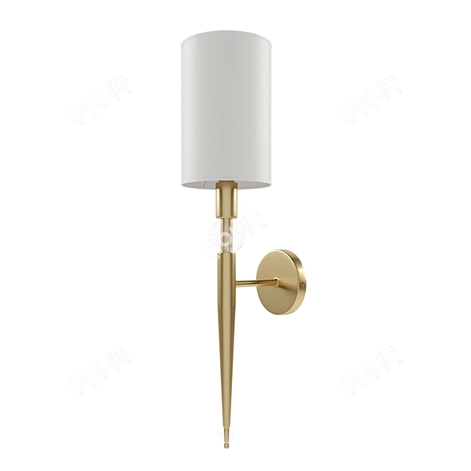 Elegant Small Nickel Brass Wall Sconce 3D model image 1