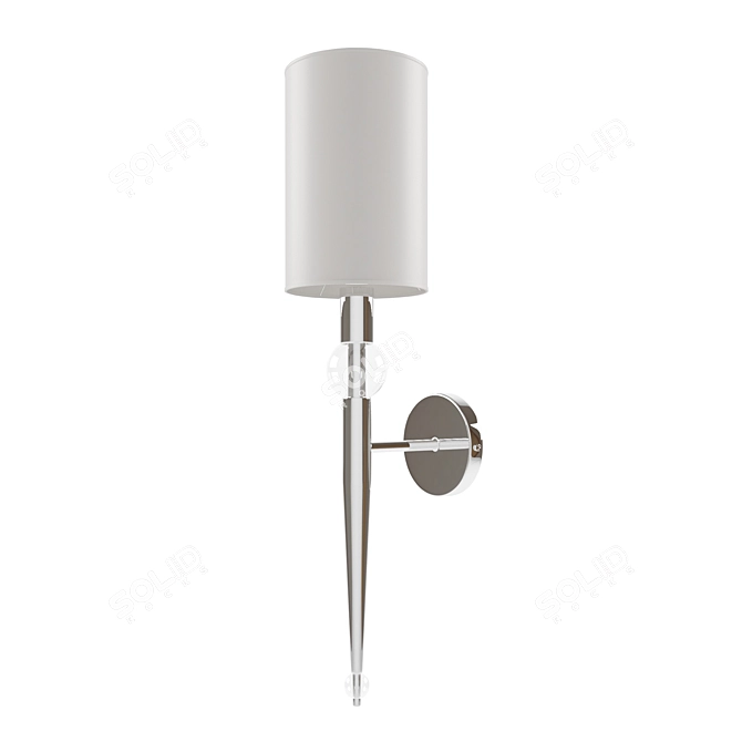 Elegant Small Nickel Brass Wall Sconce 3D model image 2