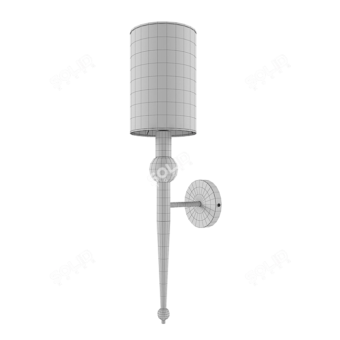 Elegant Small Nickel Brass Wall Sconce 3D model image 3