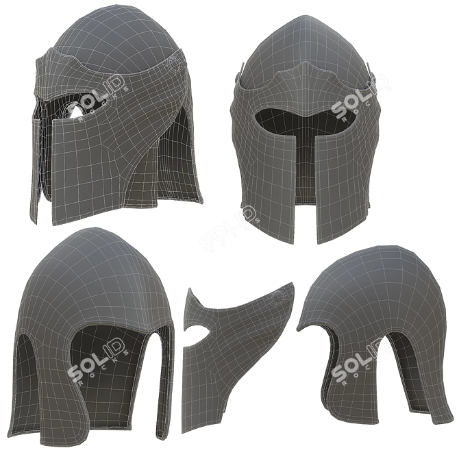 Medieval Armor Barbuta Helmet 3D model image 7