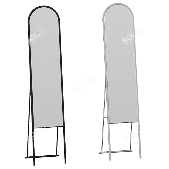 Elegant Adeline Floor Mirror 3D model image 1