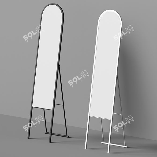 Elegant Adeline Floor Mirror 3D model image 4