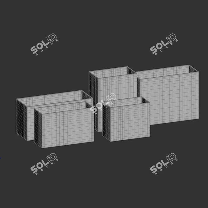 Modern Concrete Planter Collection: Devider 3D model image 3