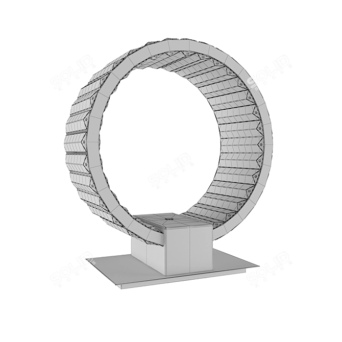 Elegant Chrome Gold Table Lamp 3D model image 3