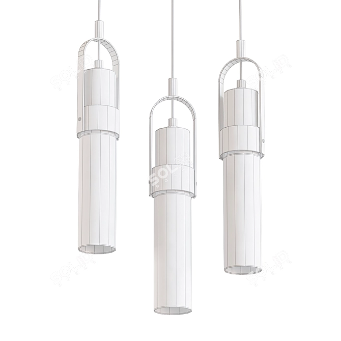 Elegant Tube Pendant Light 3D model image 2