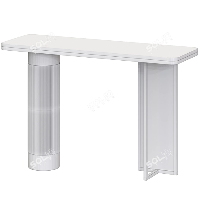 Sleek Stone Top White Gold Console 3D model image 3