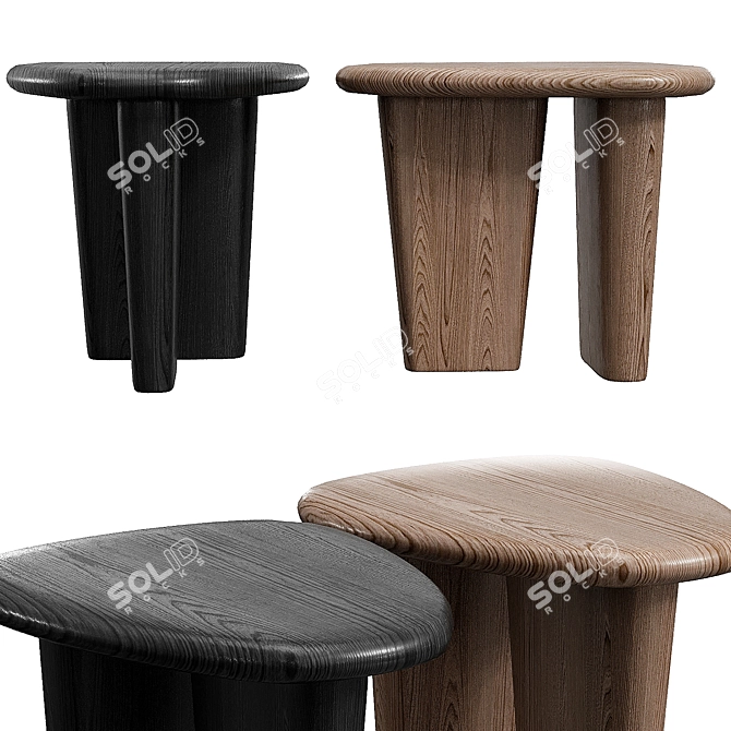 Elegant Nera Side Table 3D model image 1