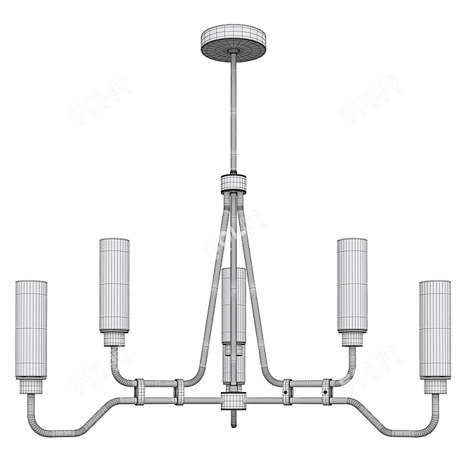 Elegant Winfield 6-Light Chandelier 3D model image 2