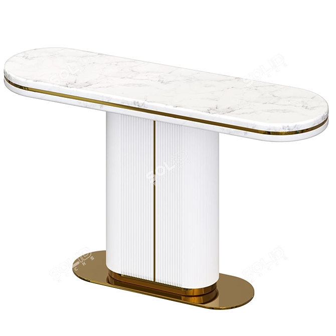 Sleek White Marble Console 3D model image 1