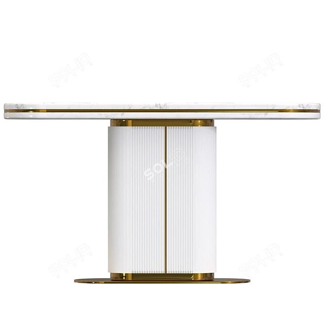 Sleek White Marble Console 3D model image 2