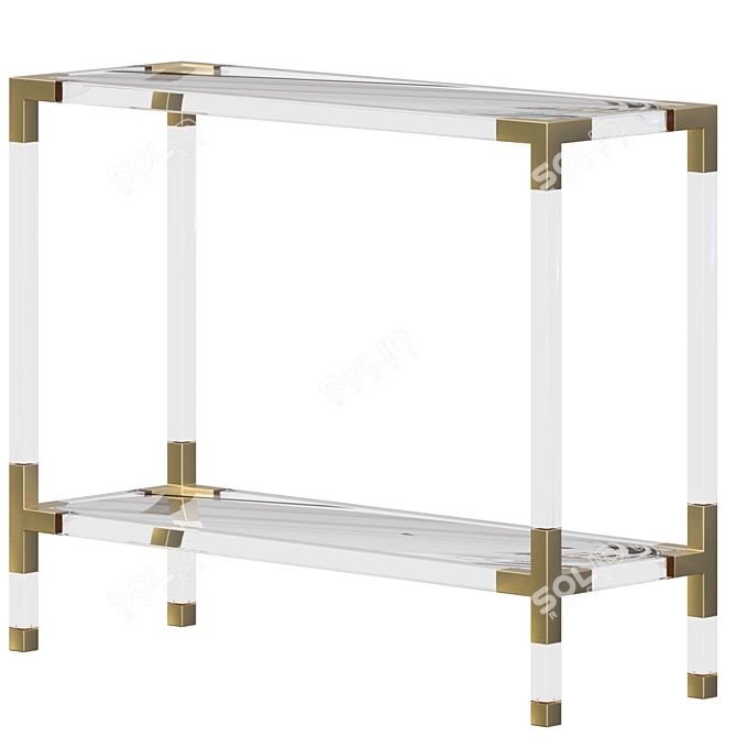 Sleek Tempered Glass Console Table 3D model image 1