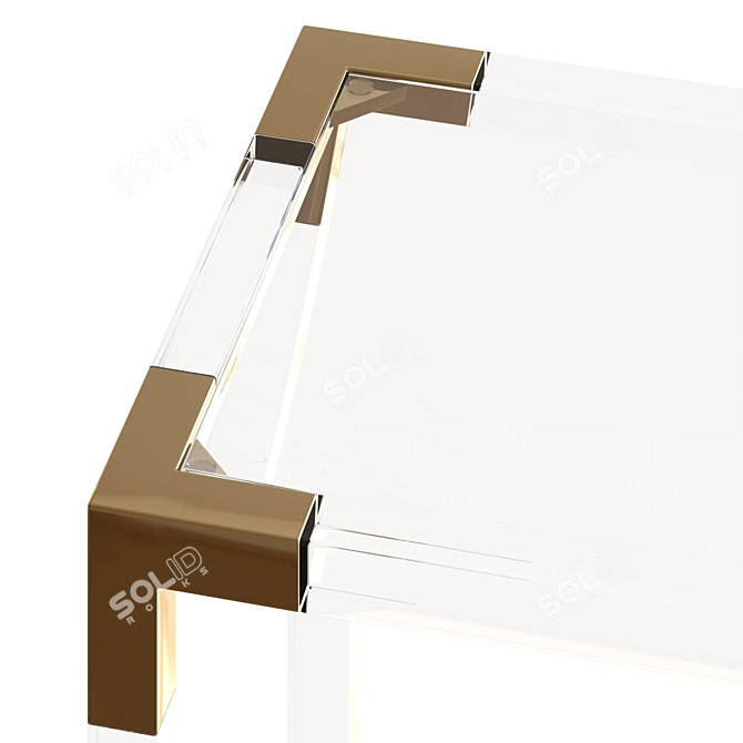 Sleek Tempered Glass Console Table 3D model image 2