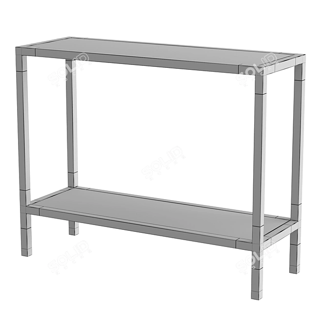 Sleek Tempered Glass Console Table 3D model image 3