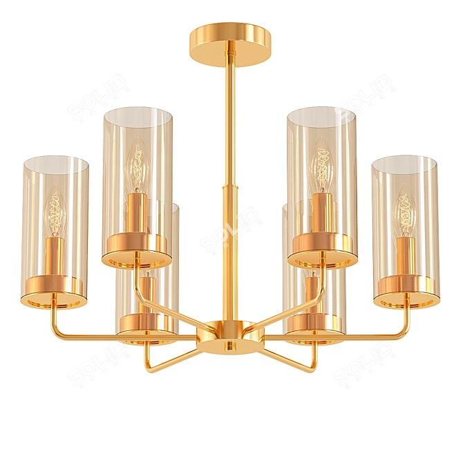 Elegant Gold Chandelier - 'Honnor' 3D model image 1