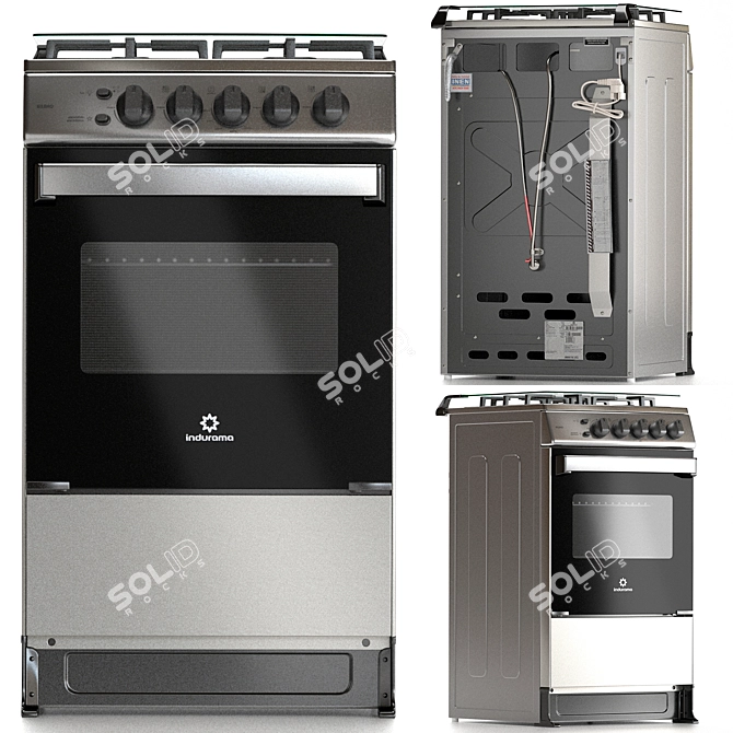 Indurama Bilbao Gas Stove: Efficient and Stylish 3D model image 1