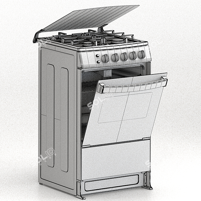 Indurama Bilbao Gas Stove: Efficient and Stylish 3D model image 6