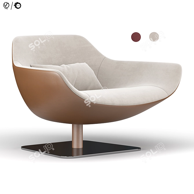 Elegant Meredith Armchair 3D model image 1