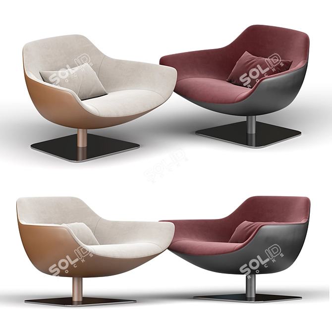 Elegant Meredith Armchair 3D model image 2