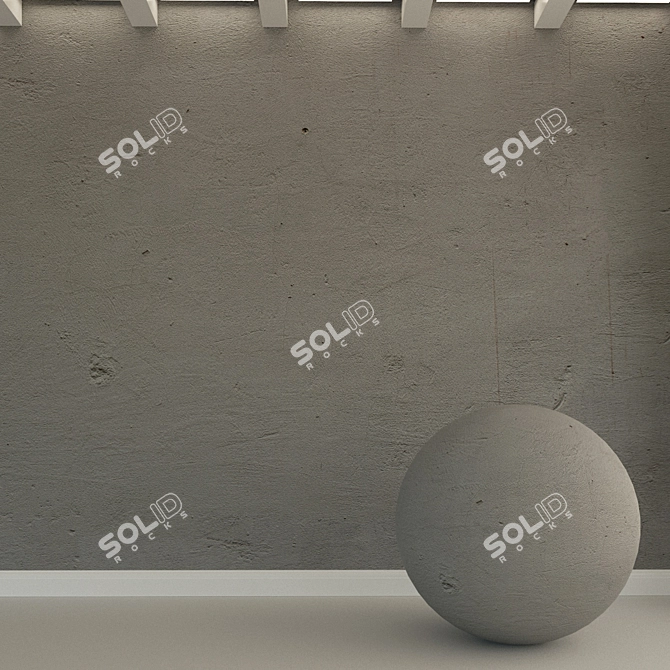 Decorative Old Plaster Wall 3D model image 1