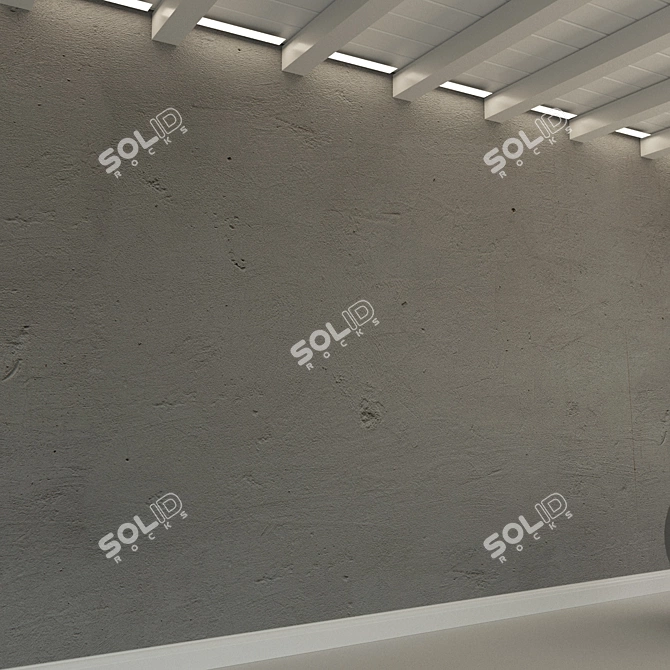 Decorative Old Plaster Wall 3D model image 2