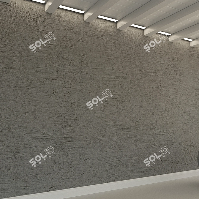 Decorative Old Plaster Wall 3D model image 2