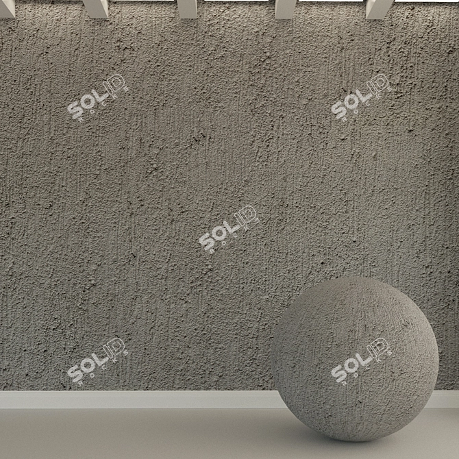 Vintage Concrete Wall Plaster 3D model image 1