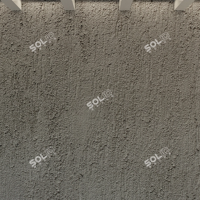 Vintage Concrete Wall Plaster 3D model image 2